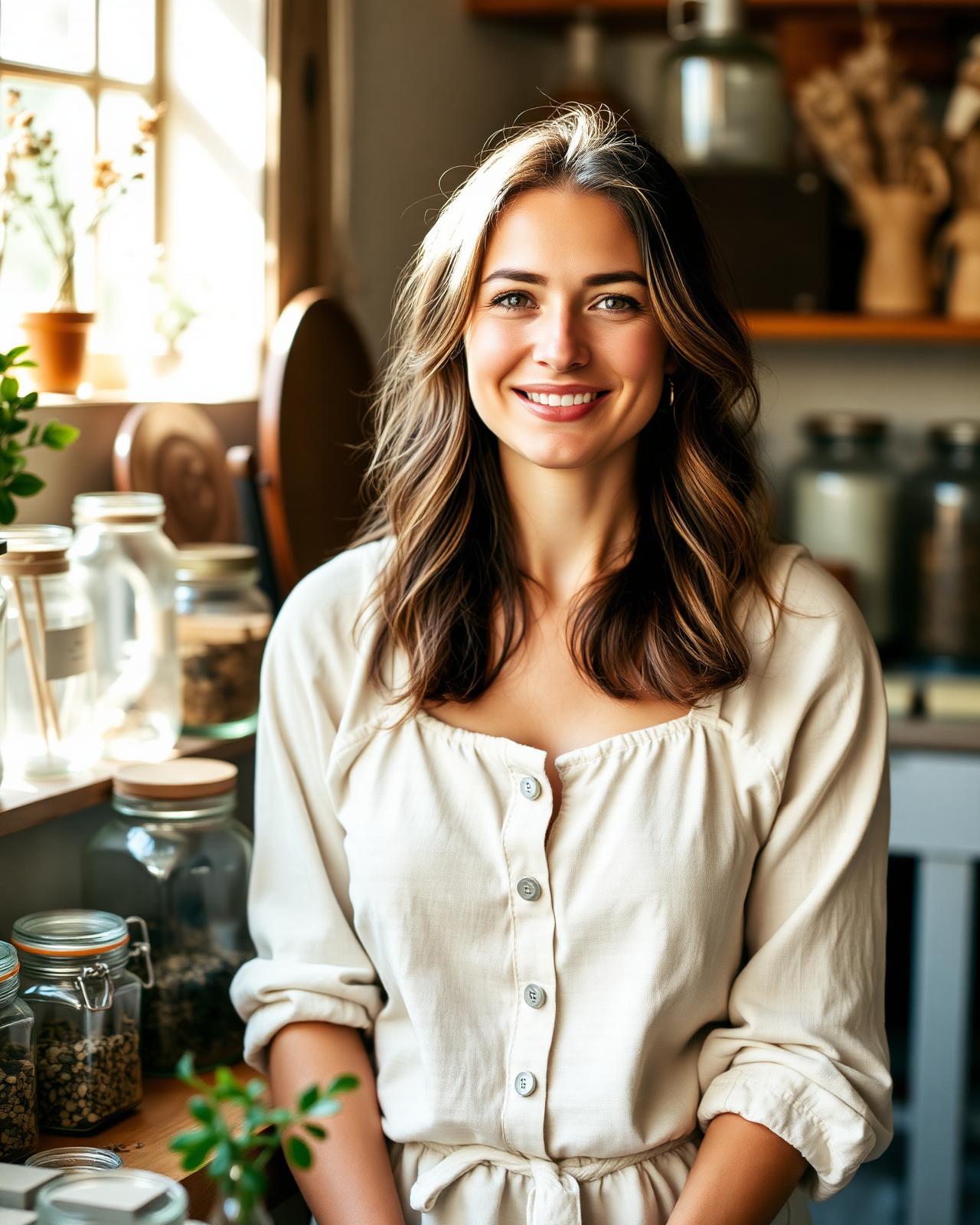 Founder of Botanical Hands in her workshop